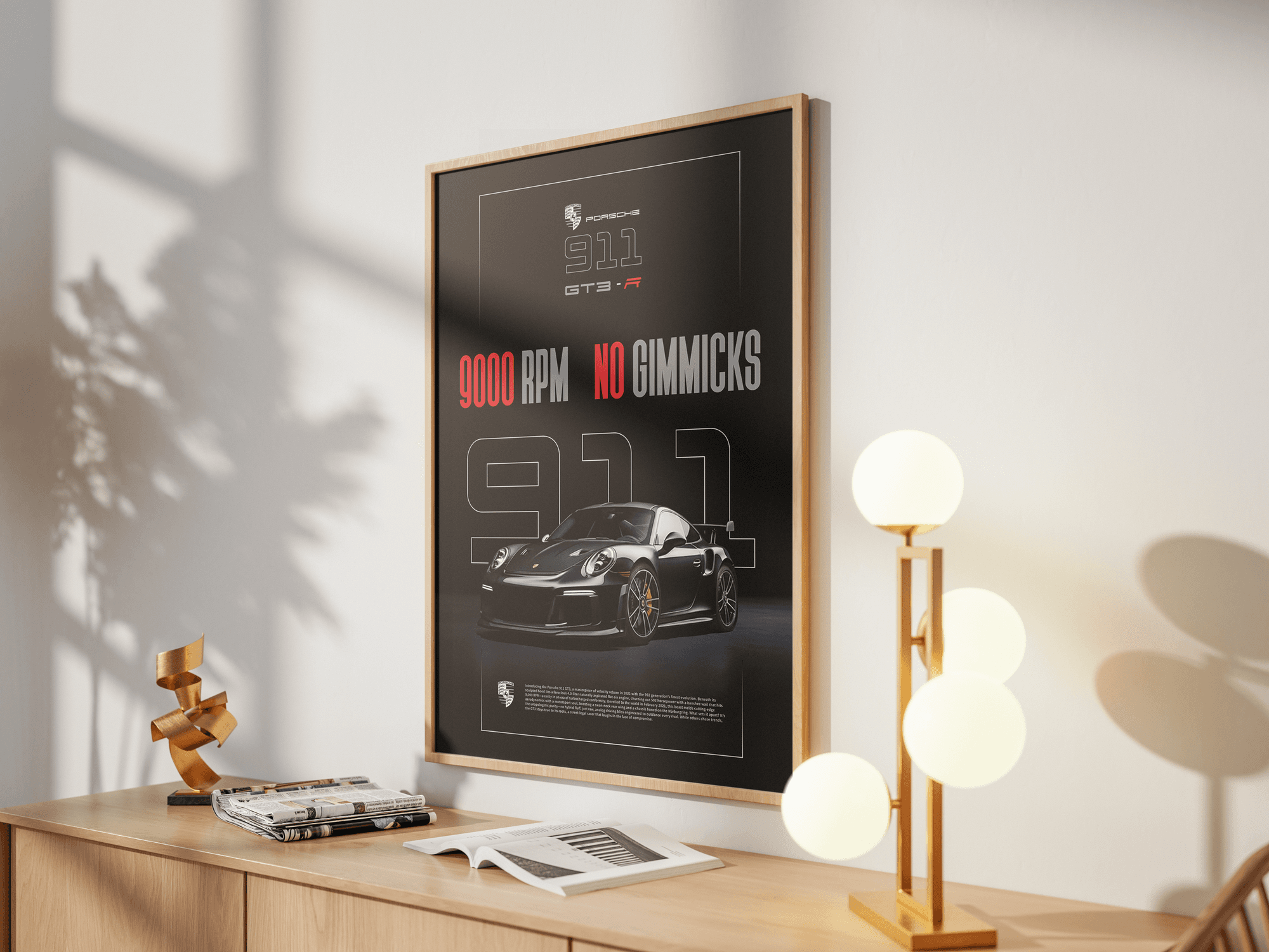 Porsche poster — desk scene 2